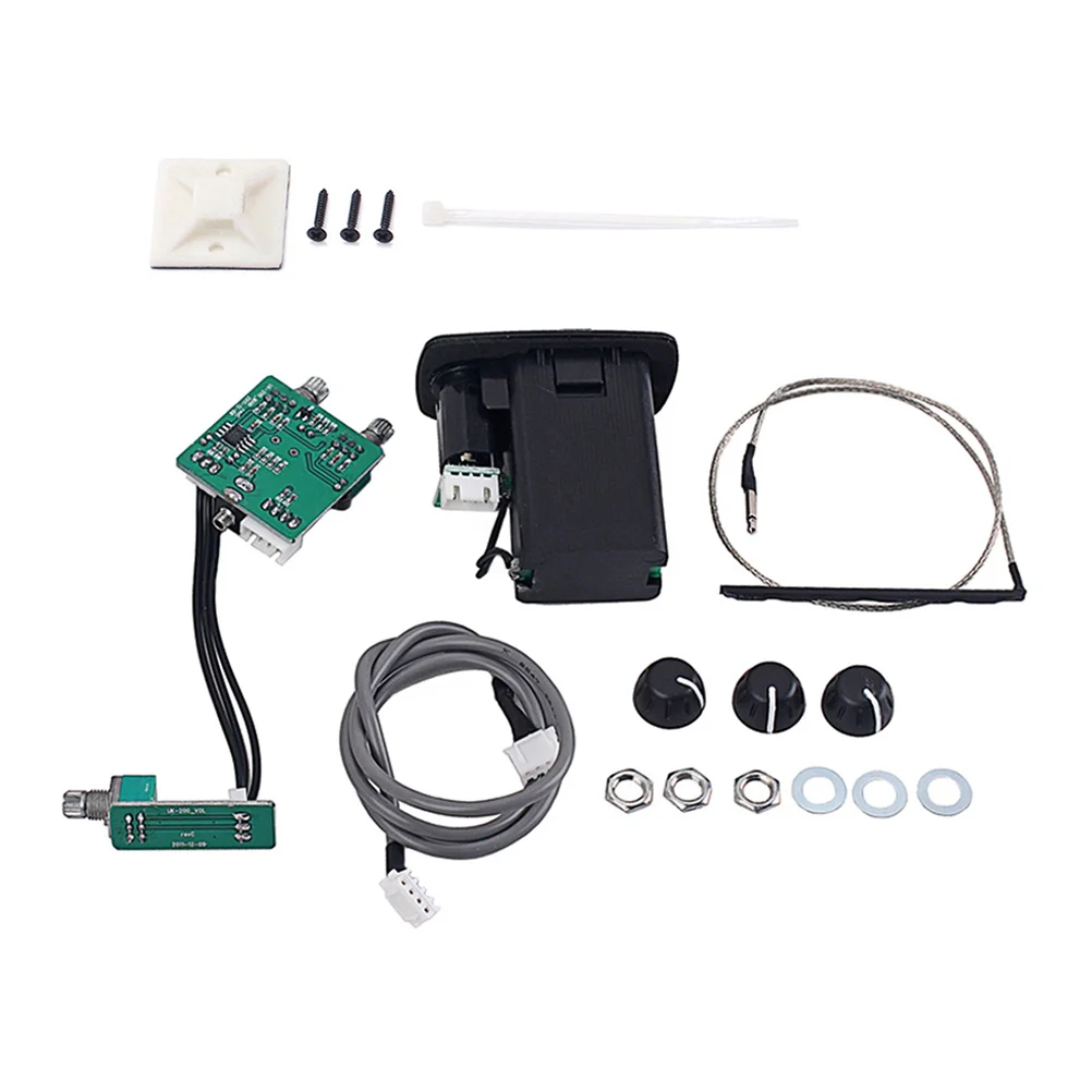 

3-Band Eq Piezo Pickup Preamp System for Acoustic Guitar Bass -202 Black Soundhole Mounted Amplifier Durable Trusted