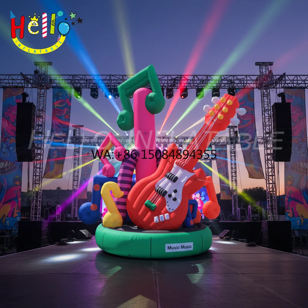 Music Stage Props Decoration Inflatable Guitar, Inflatable Electric Guitar Bass Guitar Model Custom