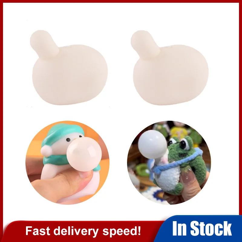 5Pcs Anti Anxiety Squeeze Toy DIY Accessories For Adult Blow Bubble Novelty Pinch Toy Insert Ball For Autism Kids Stress Toy