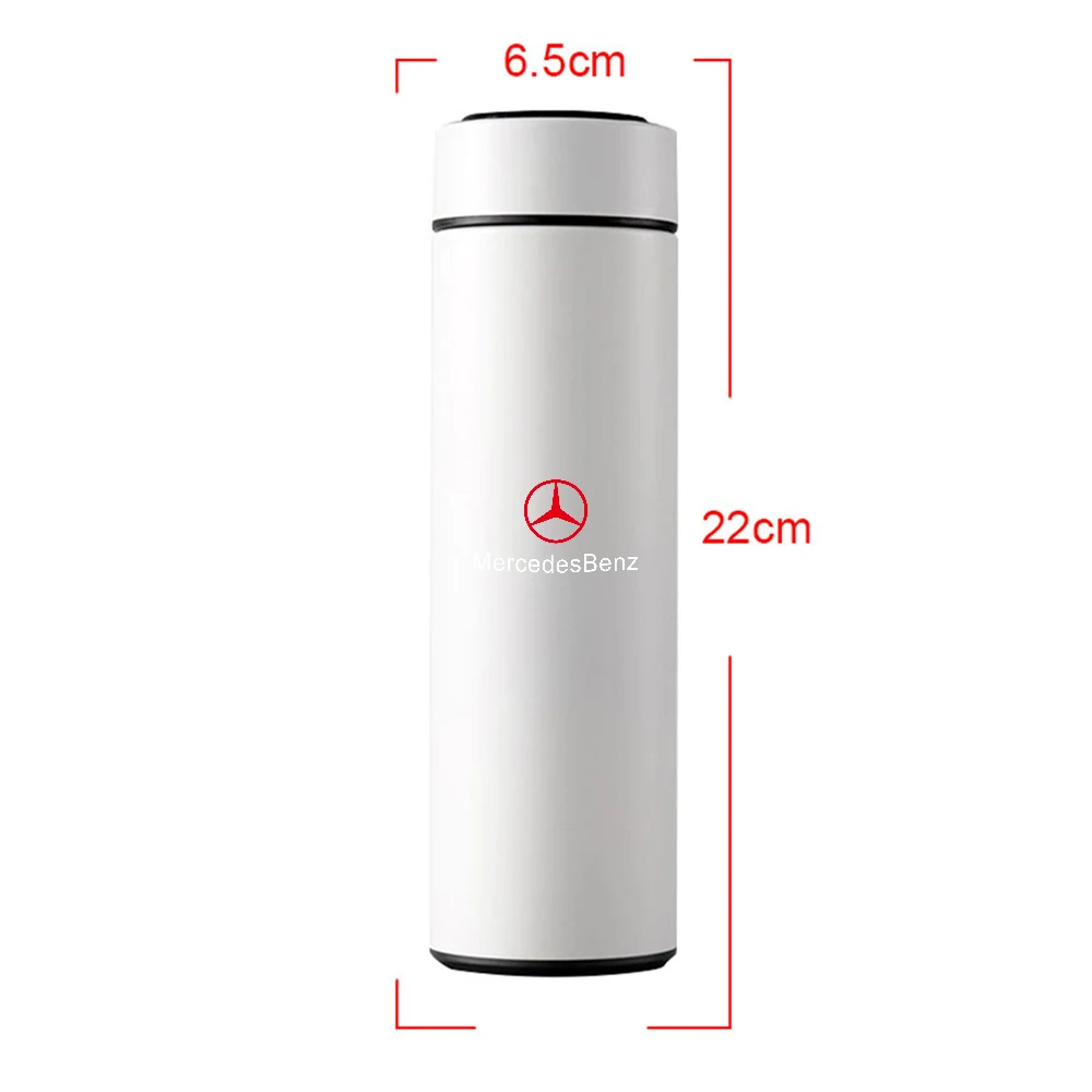 Filtro de taza térmica inteligente de 500ml, matraz de bebida de café, pantalla de temperatura para Mercedes Benz Clase A C200 GLC GLE W166 W163 W221