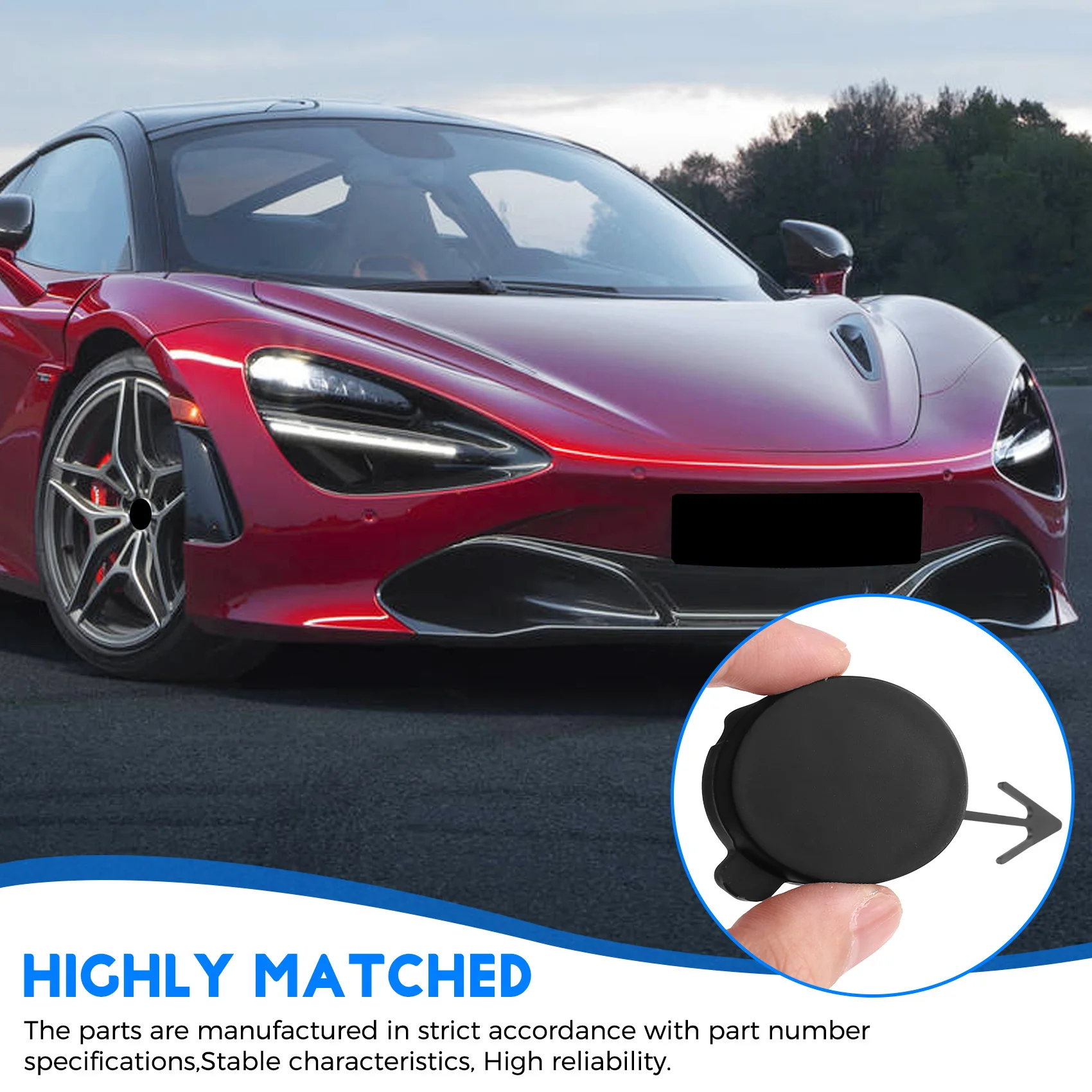 

Car Bumper Tow Eye Cap Cover 14A1635CP For Mclaren 720S 2017-2019 Bumper Tow Hook Cover