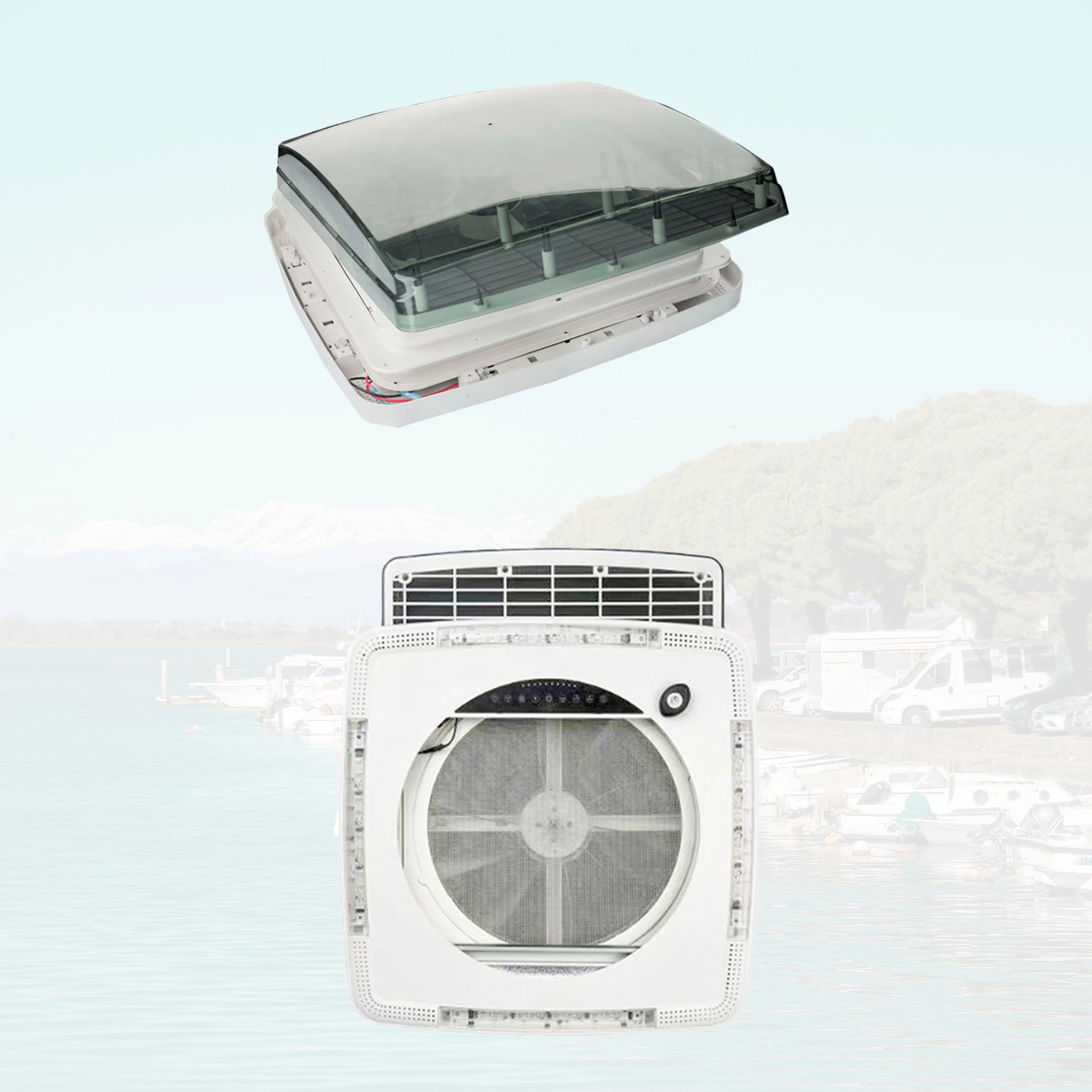 New Model Hot Selling New Design 400*400 RV Roof Hatch With Temperature Control For RVs