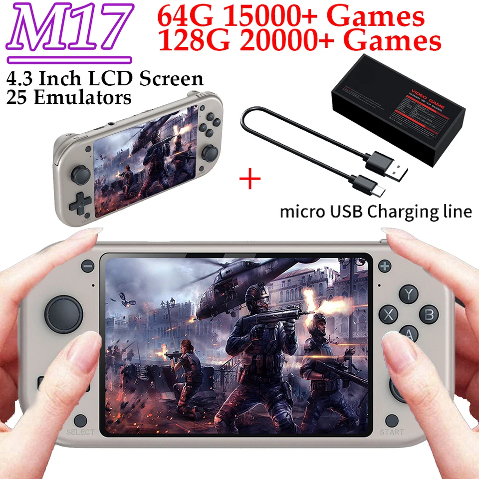 M17 Retro Game Console 4.3 25 Emulators 20000 Games