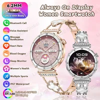 LIGE, nuevo reloj inteligente ultrafino para mujer, pantalla siempre muestra el tiempo, pulsera de lujo con diamantes, llamadas de voz, reloj inteligente AMOLED para mujer