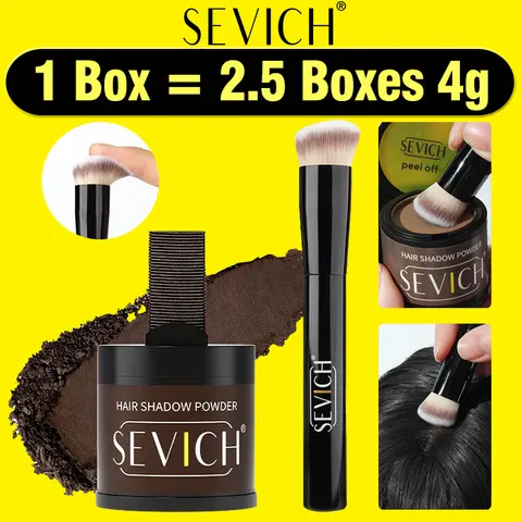 SEVICH Hairline Powder With Brush Black Root Cover Up Instant Waterproof Hairline Shadow Powder Hair Concealer Coverage Makeup