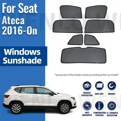 For Seat Ateca 2016-2020 2021 2022 2023 2024 Magnetic Car Sunshade Visor Front Rear Windshield Curtain Side Window Sun Shade