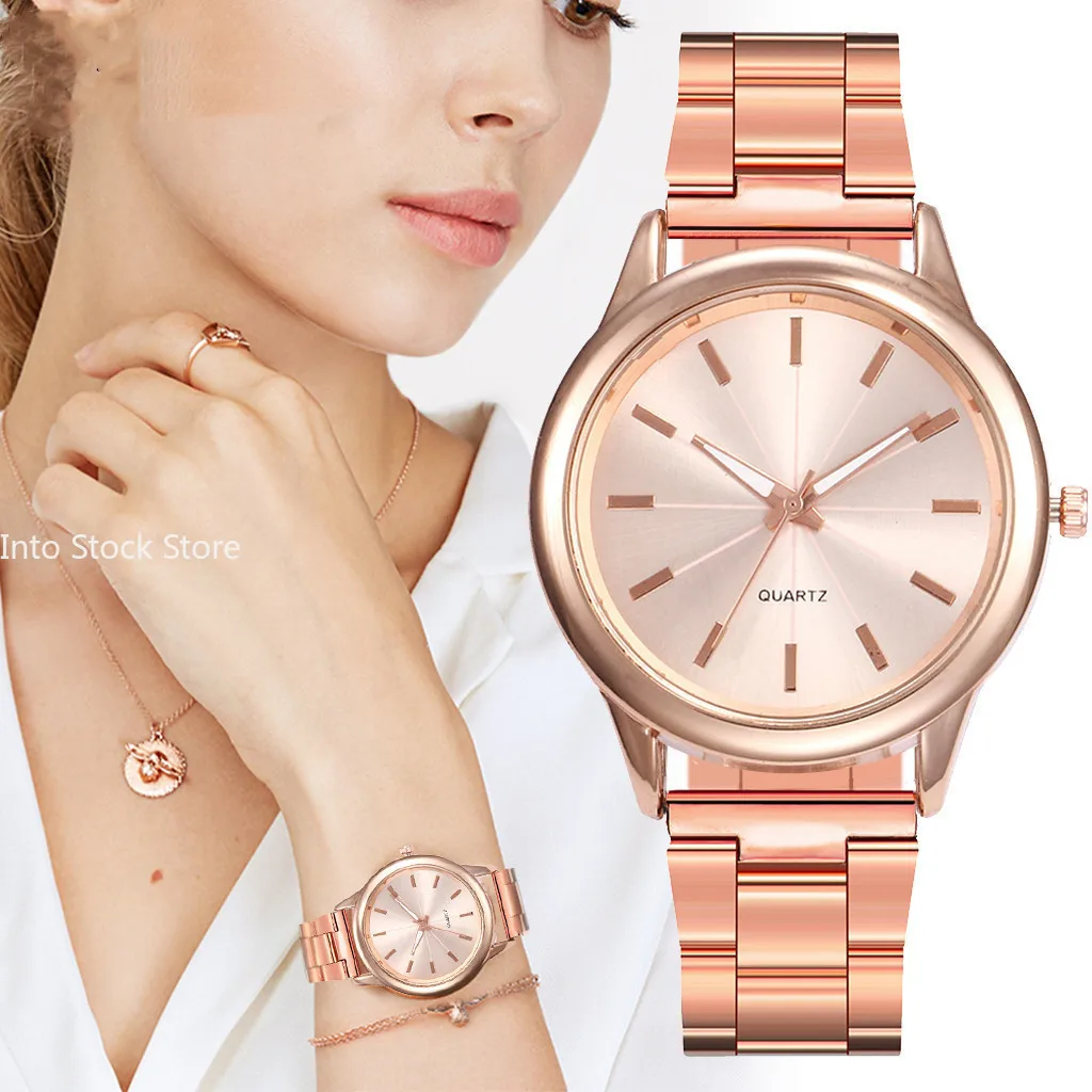 Klassische Luxus Armbanduhren Quarz Edelstahl Zifferblatt lässig Armband Geschenke für Frauen Uhr Damen Gold Uhr reloje para mujer