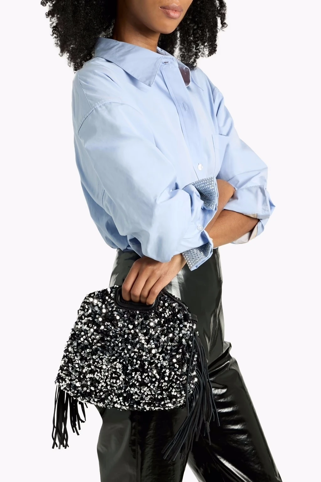 Glitzernde Pailletten-Handtasche für Damen, luxuriöse Designer-Umhängetasche mit Quaste, modische Umhängetasche für Damen, elegant – Detail 8