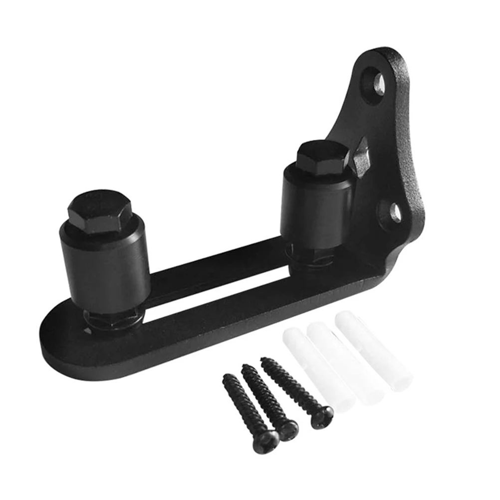 

Width Adjustable Floor Guide for Pre grooved Non grooved Doors Black Pulley Stopper Ground Mount Sliding Barn Door Hardware