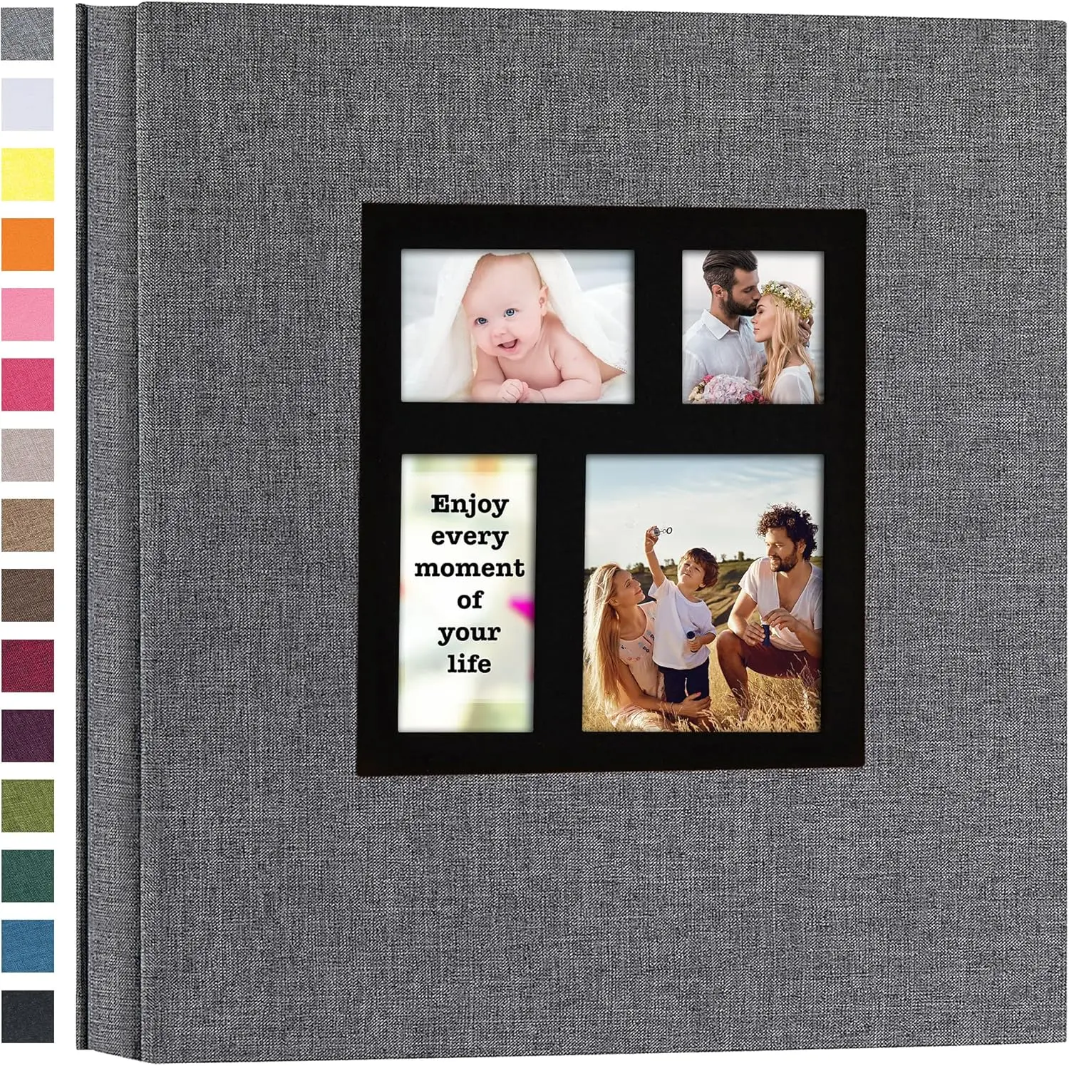 

Photo Album 4x6 1000 Photos Linen Cover Large Capacity Picture Albums for Family Wedding Anniversary Baby Vacation (Grey