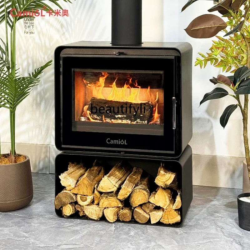 Vera legna da ardere per la casa, soggiorno, piastra in acciaio, decorazione per camino a fiamma americana incorporata