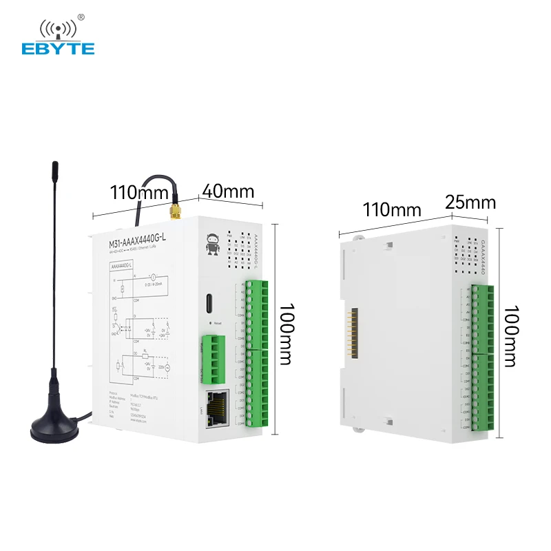Ebyte ODM 8DI+8DO M31-AXAX8080G-L9 RJ45 RS485 LoRa Control and Acquisition Modbus RTU Protocol Host Distributed Remote IO Module