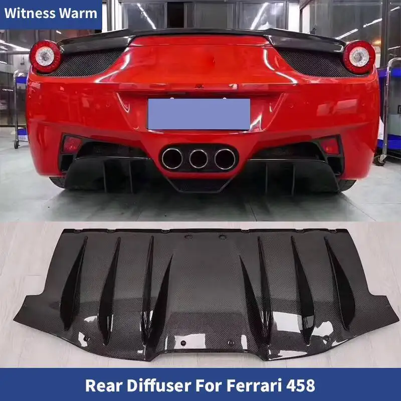 Carbon Fiber rear bumper diffuser for Ferrari 458 rear lip rear chin 2011 2012 2013 2014