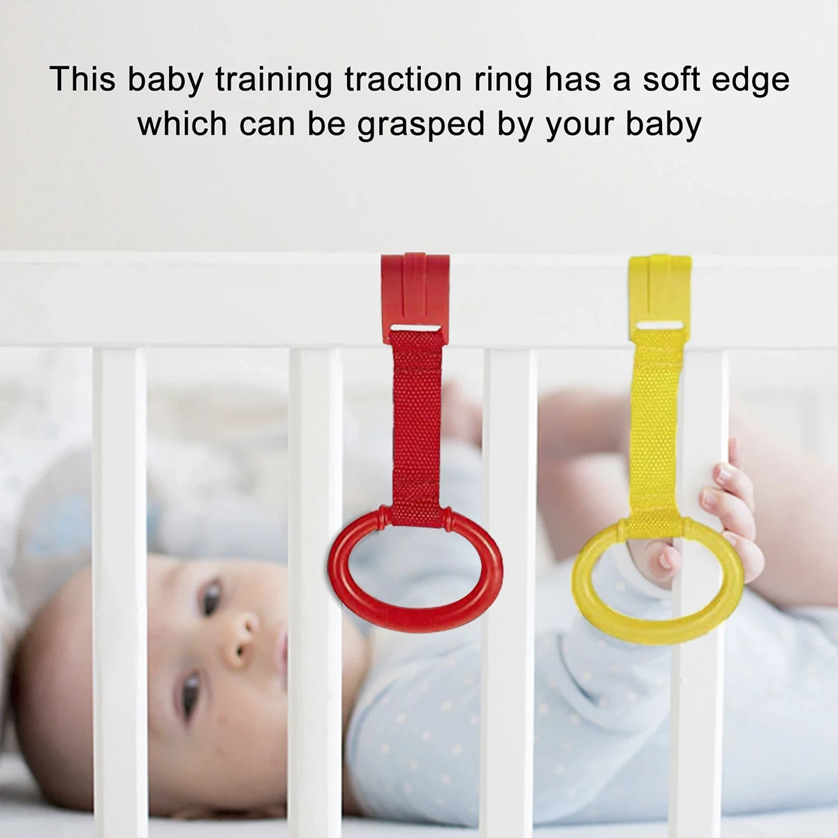 4/8Pcs Baby Crib Pull Ring Baby Walking Exercises Assistant Crib Pull Rings Balance Training Ring Hanging Pendant Household