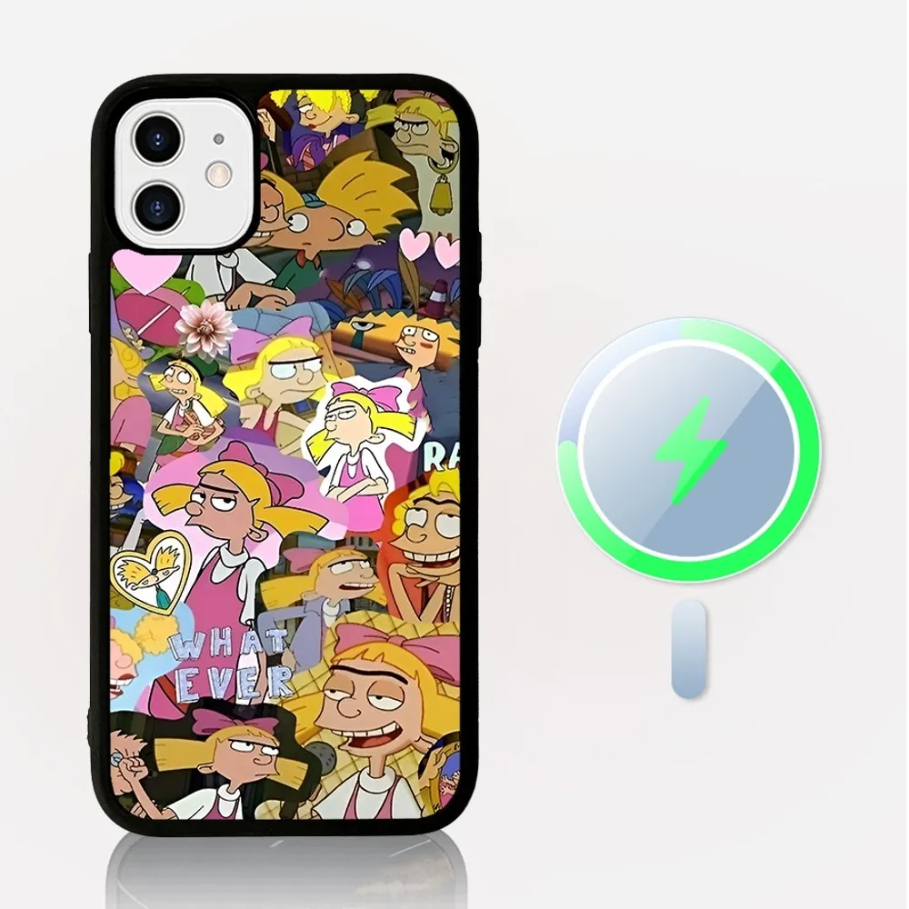 Hey A-Arnoldes-H-Helga Cute Phone Case Magnetic Case For iPhone16 14 13 12 11 15 Pro Max Plus For Magsafe Wireless Charge Cover image 6