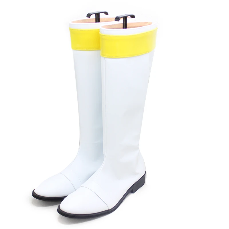 Chikyuu Sentai Fiveman botas blancas zapatos de Cosplay tamaño personalizado