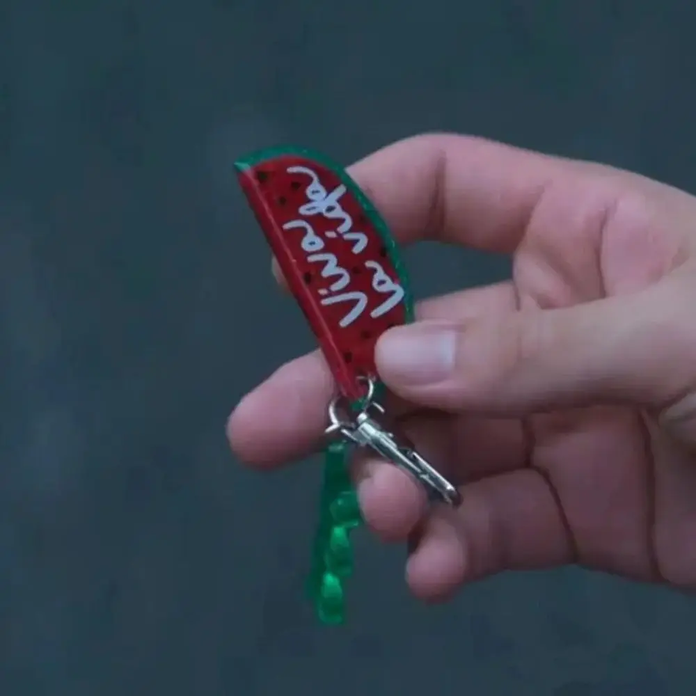 Acrylic Shining Watermelon Keychain Simulation Summer Fruit Acrylic Watermelon Pendant Cosplay Creative Car
