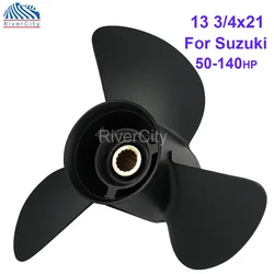 Outboard Propeller For Suzuki 100HP 115HP 140HP 13 3/4X21 Boat Motor Aluminum Alloy Screw Ship Marine Engine 3 Blade 15 Spline
