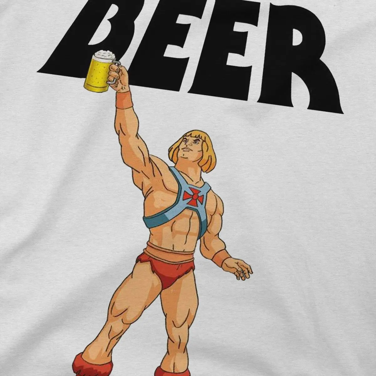 He Man Masters Of The Universe Beer Manga Tshirt Graphic Men Tops Vintage Punk Summer Polyester Streetwear Harajuku T Shirt