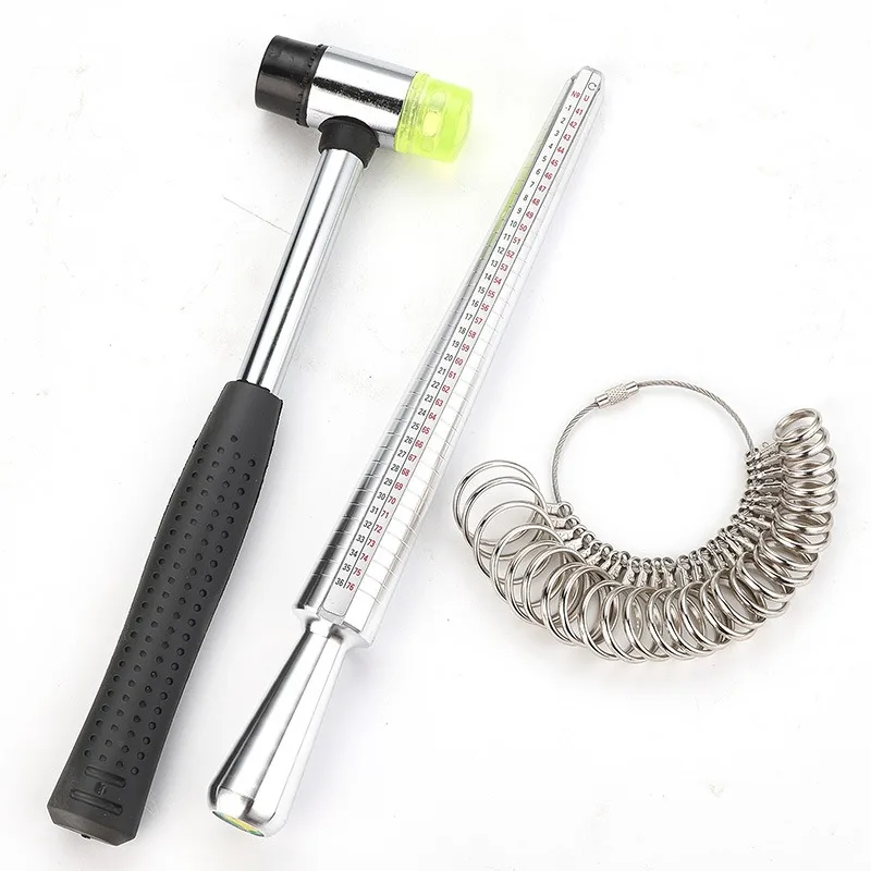 4‑in‑1 Ring Sizer Mandrel Tool Set, Metal Ring Stick Shaper for Ring Resizing Measuring Correction Repair