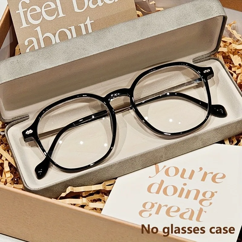 【+100~+400】Neue trendige runde Anti-Blaulicht-Brille, modische Multifokus-Brille, schlichtes Design, neutrale Brille