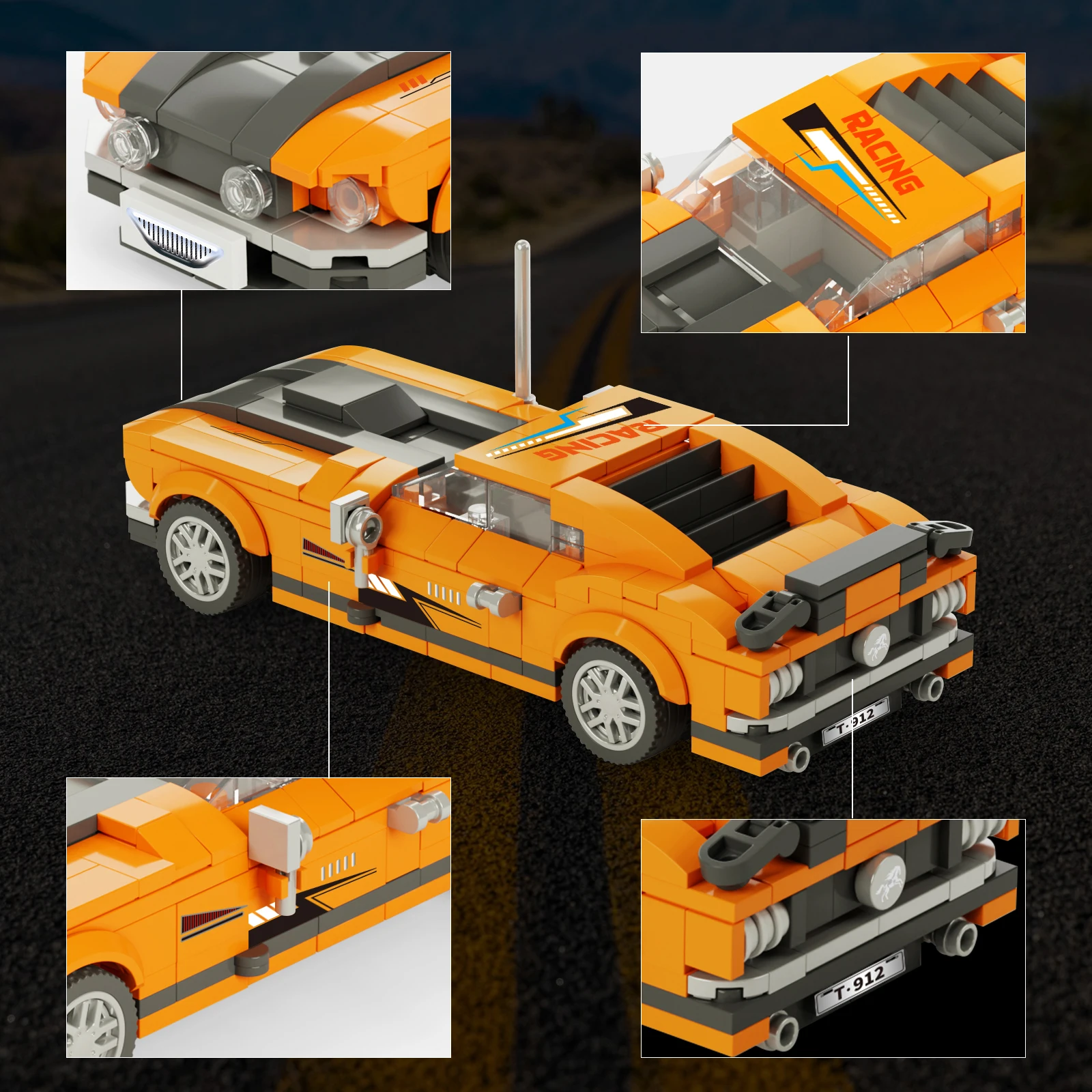 WeirWeichird 1:18 400+PCS Racing Model Building Set Challenging Sports Vehicle Toy for Boys Gift Kid Friend Adult