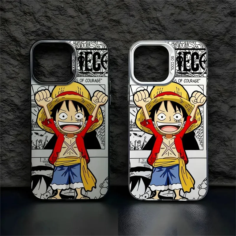 Anime One Piece Monkey D. Luffy Phone Case for iPhone 16 15 14 13 12 11 17 Pro Max Plus Raise Your Hand Happily Shockproof Cover