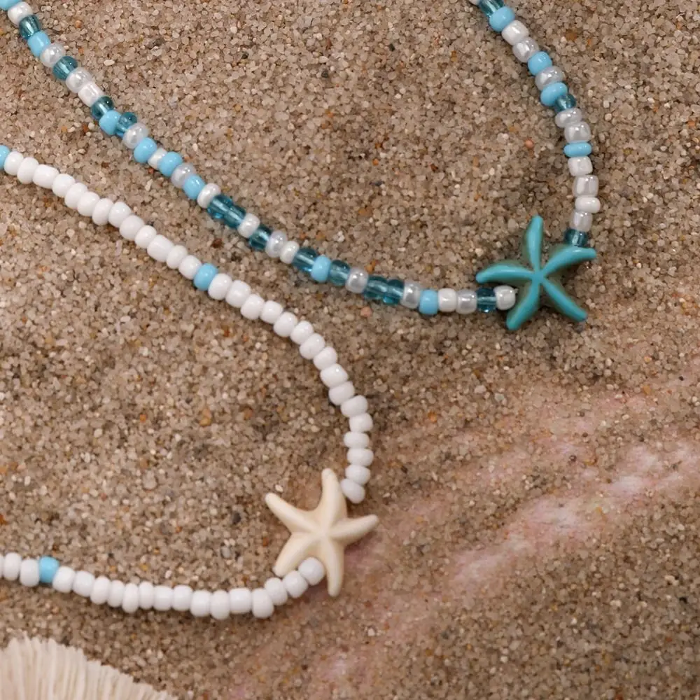 Collier tendance en coquillage, style bohème, double rang, perles bohèmes, chaîne ras-du-cou, perle naturelle, tortue de mer, collier de plage, vacances