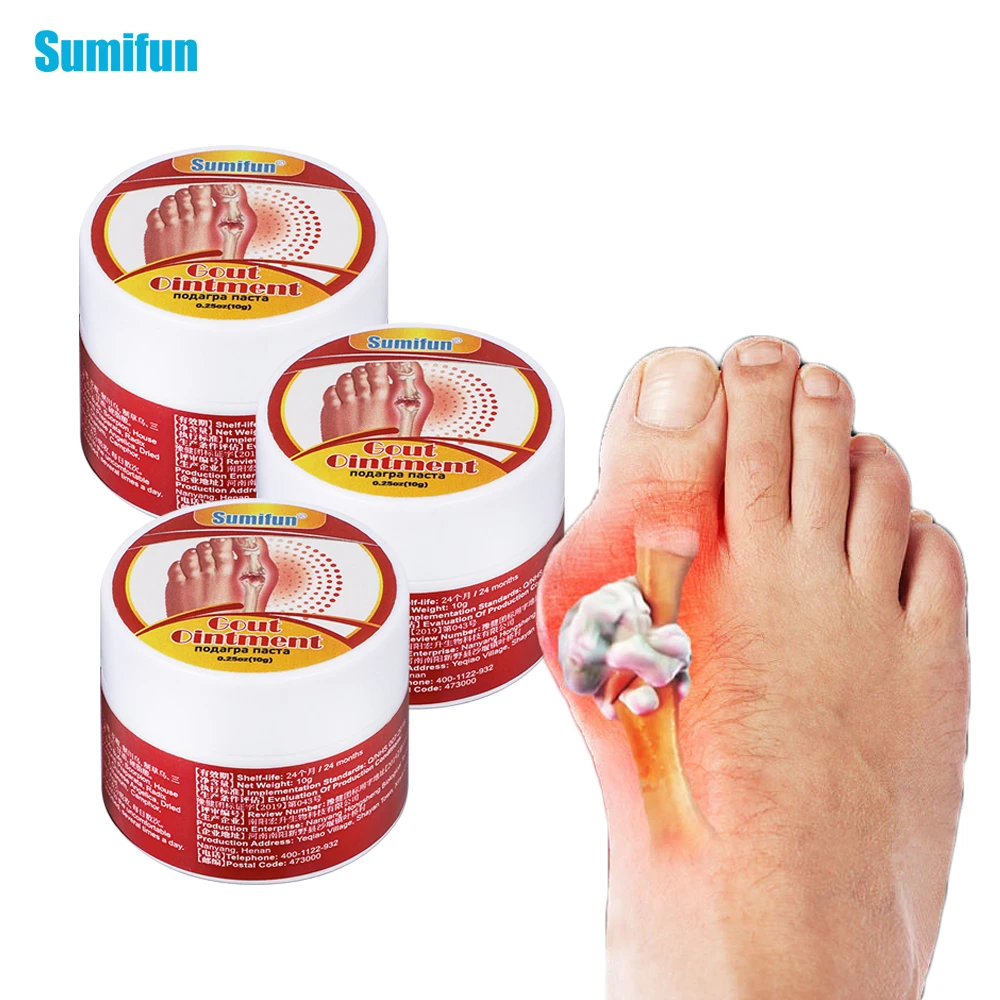 

1/2/3Pcs Sumifun Gout Care Cream Bunion Toe Hallux Valgus Treatment Ointment Toe Foot Muscle Joint Swelling Pain Relief Plaster