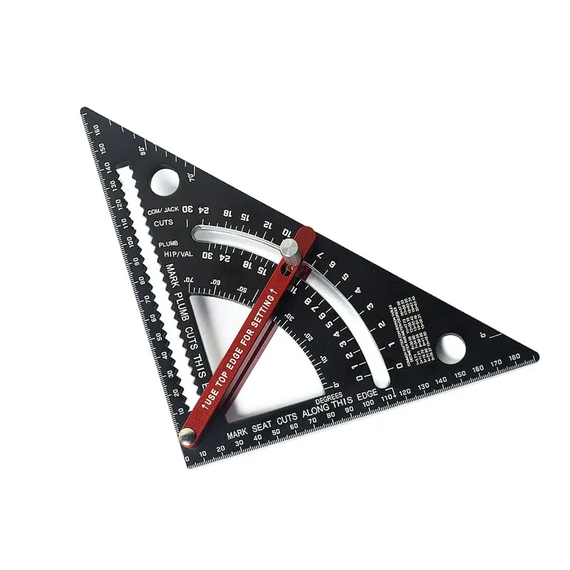 with 2 Pencils Woodworking  7 Inch Carpenter  80° Angle Adjustable Combination Triangle Ruler Rafter