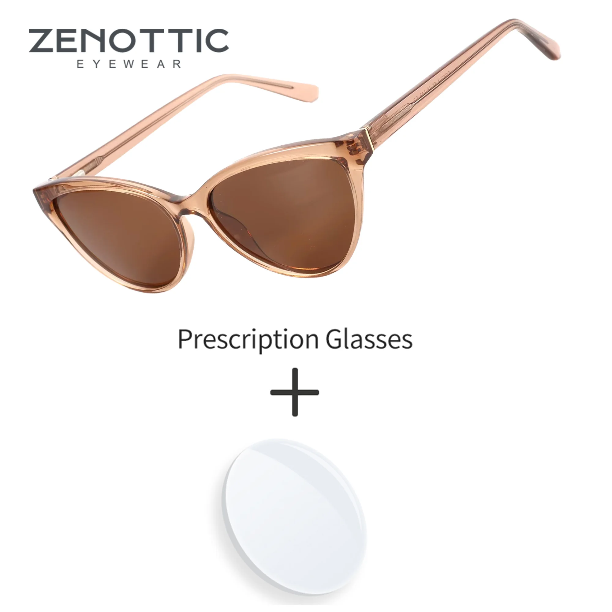 ZENOTTIC Women Cat Eye Polarized Prescription Sunglasses UV400 Myopia Outdoor Activities Match All Scene Eyewear