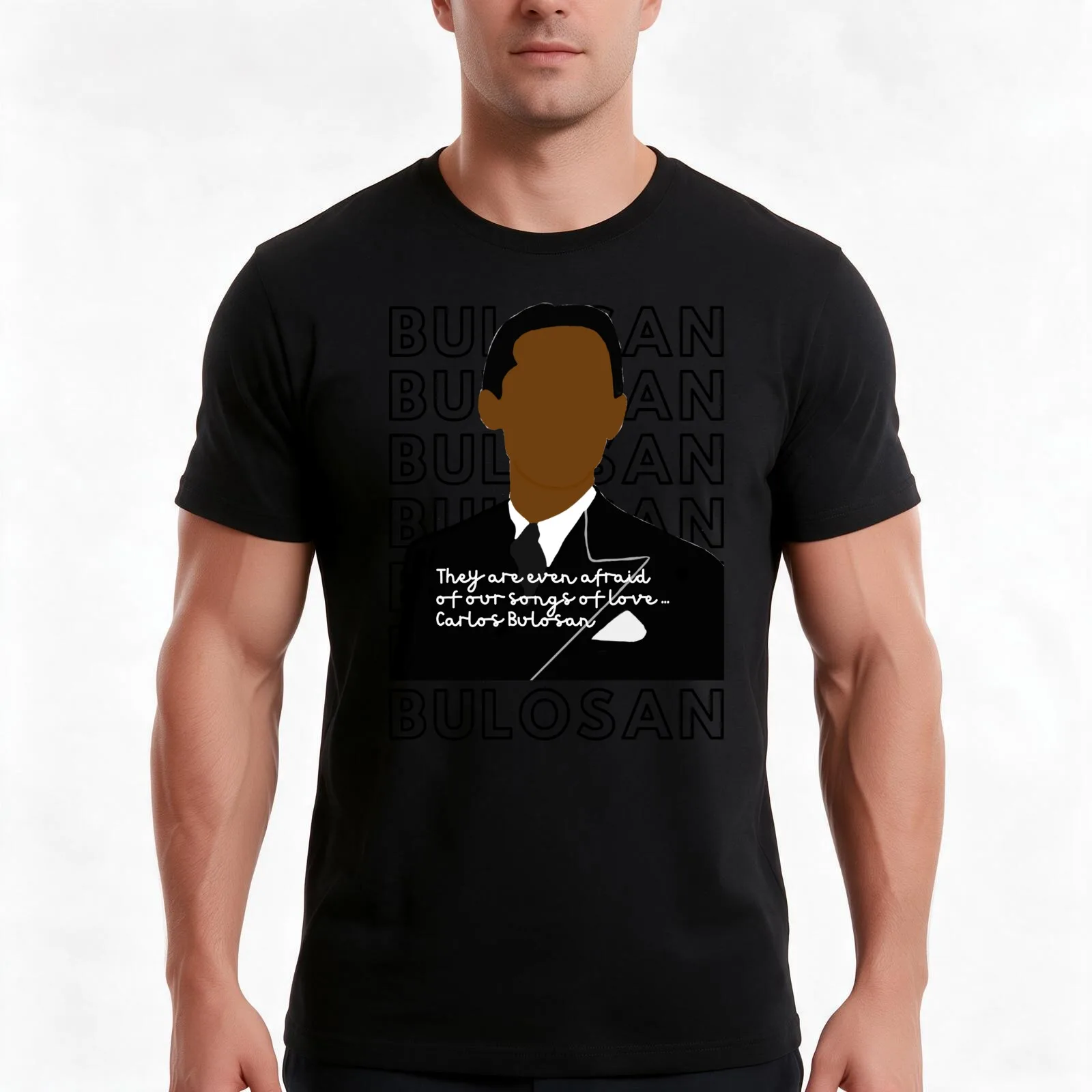 Carlos Bulosan - Writer, Lover, Fighter - Songs of Love T-Shirt, Summer Casual Cotton Tee, Oversized Streetwear Tops