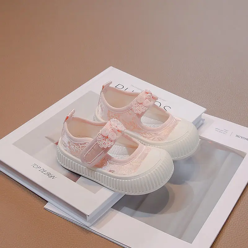 فتاة حذاء رياضة الصيف موضة تنفس فتاة حذاء تنوعا لينة المضادة للانزلاق طفل حذاء رياضة بسيط طفل حذاء قماش Zapatillas De Mujer #1