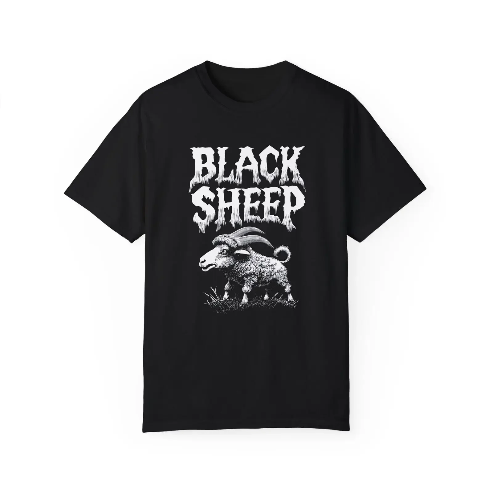 Black Sheep T-shirt Funny Hardcore Music Dark Shirt Heavy Metal Rock And Roll