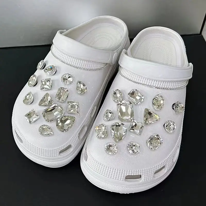 2024 Hole Shoe Charms for DIY Crystal Rhinestone Detachable Decoration Buckle for Shoe Charm Accessories Kids Party Girls Gift