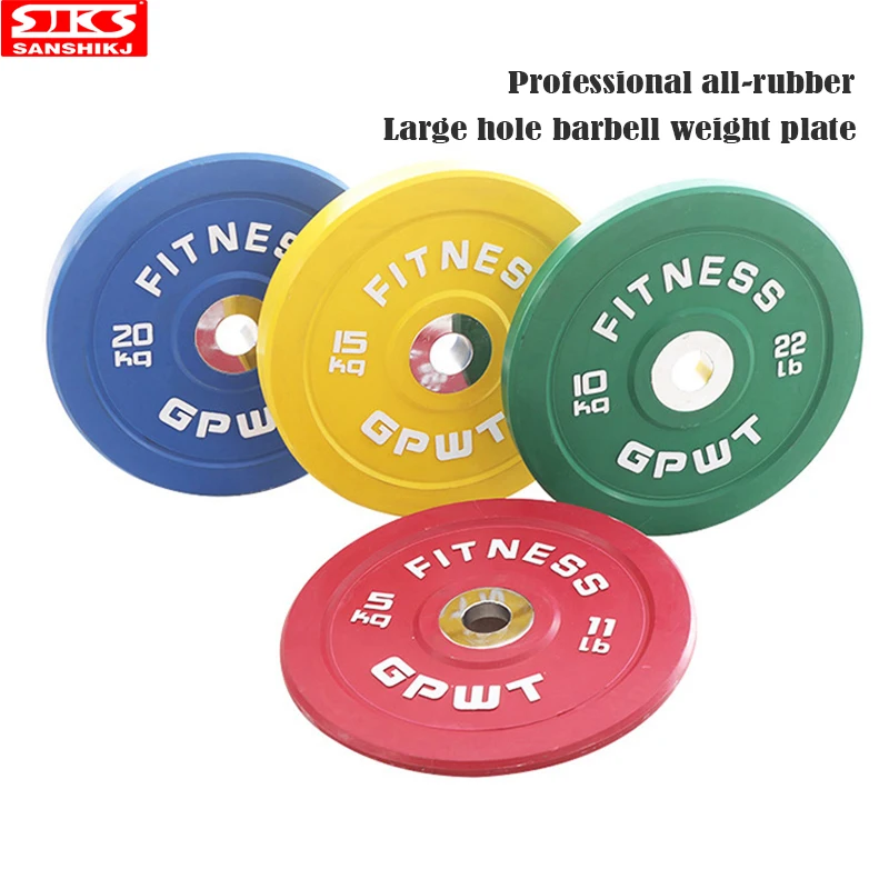 Colorul Barbell Weight Plates, Full Weight Competitive, Big Hole, Full Rubber Barbell Pieces, 5.5lbs-55lbs