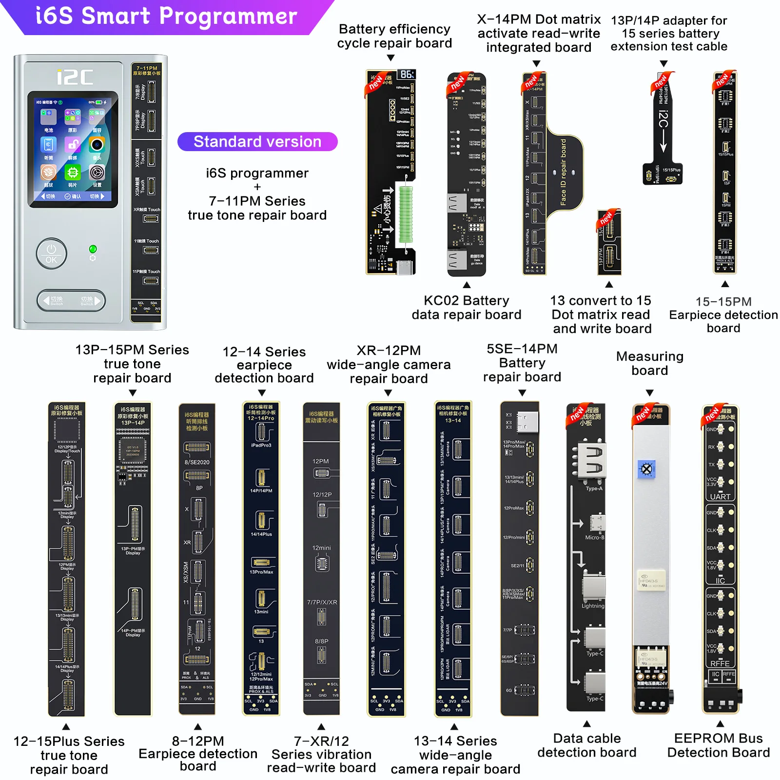 บอร์ดซ่อม i2C สายแพสำหรับ iPhone 15, สายอ่อนสำหรับซ่อมหูฟังโทนสีทรู