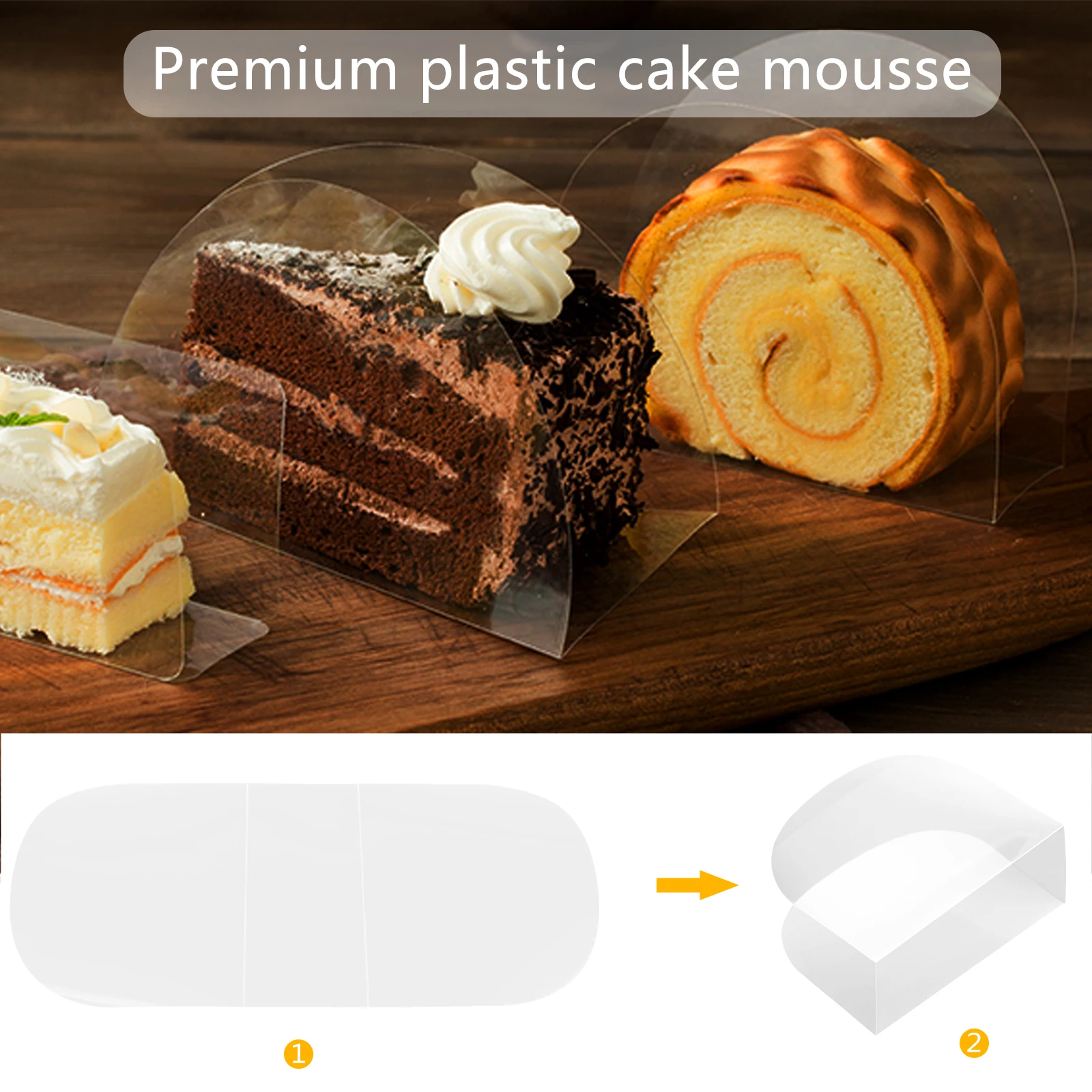 

100pcs Cake Pad Transparent Collar Creative Surround Accessories Party Supplies Mousse Decor Tool Lightweight Portable Cake