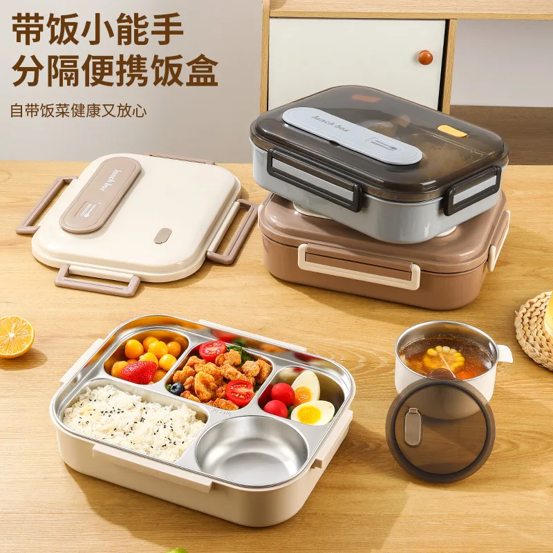 Insulated Lunch Box Large Capacity316Stainless Steel Material Compartment No Odor with Bowl Can Be Put into Microwave Oven Fresh