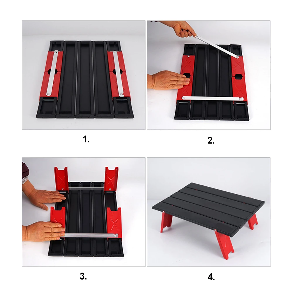 HooRu-mesa de Picnic plegable, Mini mesas ligeras portátiles para mochilero, exteriores, playa, jardín, Camping, pesca, senderismo, escritorio