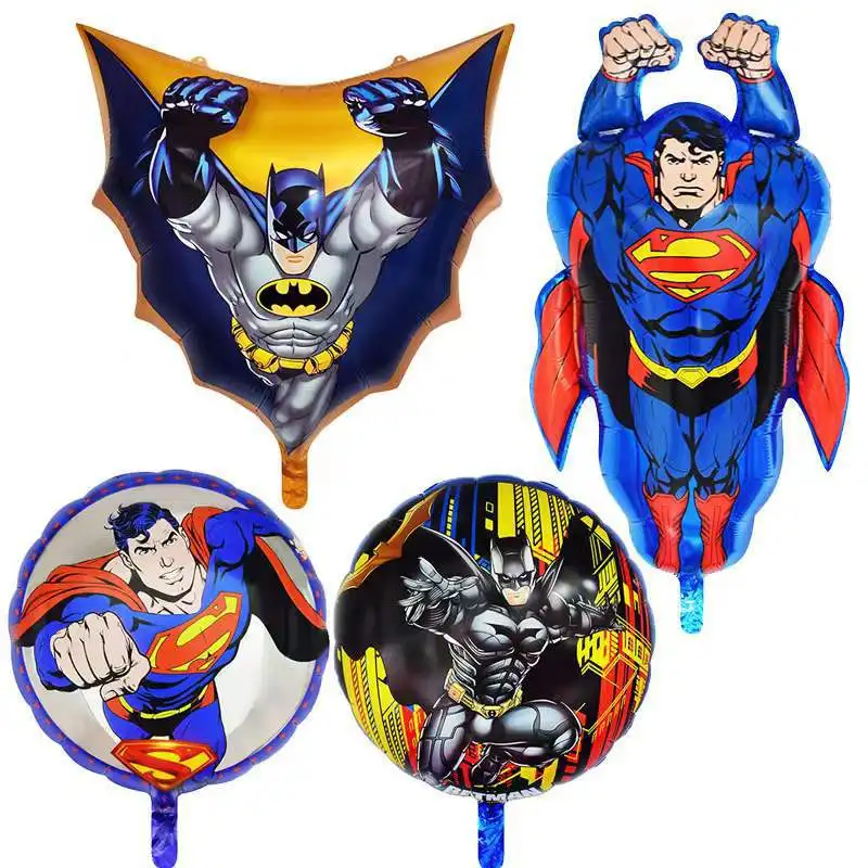 Batman Superman Anime-Figur Folienballon Cartoon-Stil Party-Dekoration Requisiten Zubehör Jungen Mädchen Kinder Spielzeug Geburtstagsgeschenke