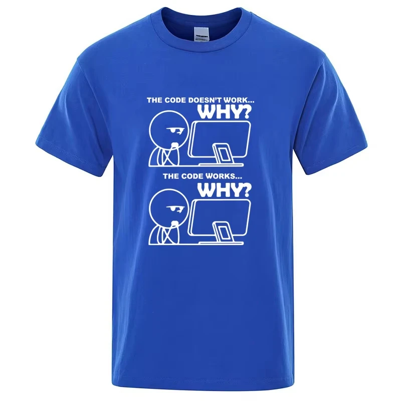 Programmer Funny Graphic Cotton Blend T-Shirt Unisex Loose O Neck Summer Casual Short Sleeve Daily Gift Tops, Birthday Present