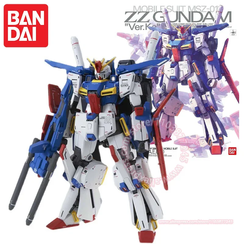 BANDAI MG 1/100 MOBILE SUIT MSZ-010 ZZ GUNDAM Ver.Ka Trendy Figure Animation Peripheral Children's Toy Collection Ornaments