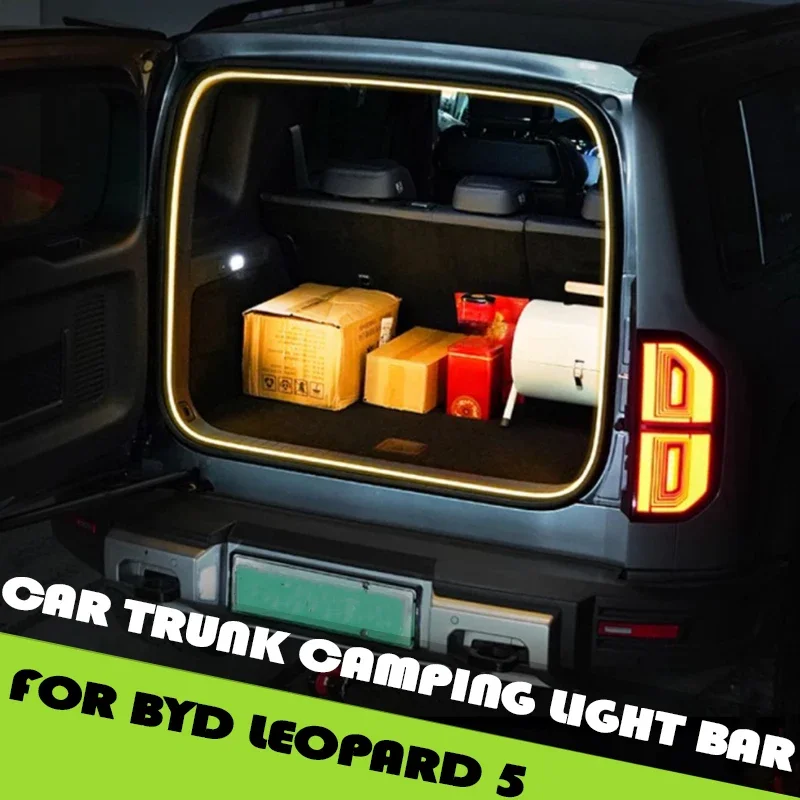 Car Tail Box LED Lighting Atmosphere Light Fit for BYD Leopard 5 Modified Car Trunk Camping Light Bar Car Interior Upgrade Parts