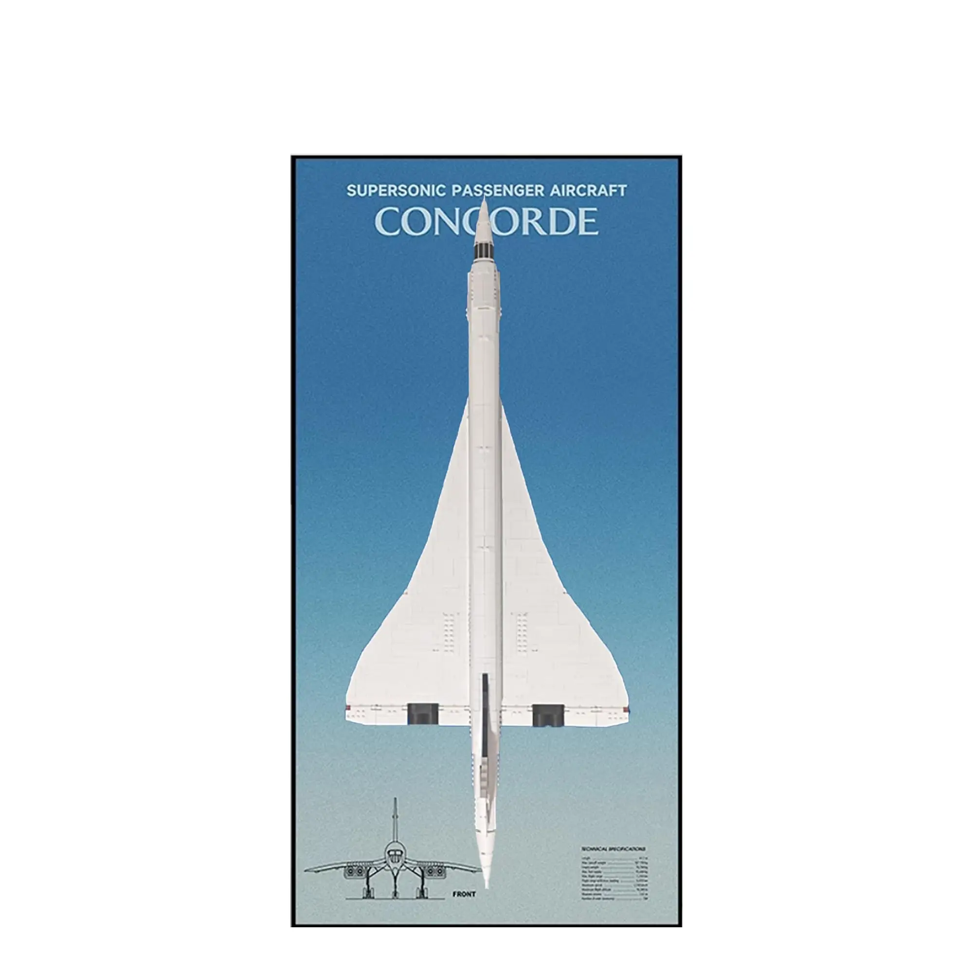 

Настенная подставка для конструктора Lego 10318 Concorde - Настенный держатель для демонстрации модели Concorde - 60 x 120 см