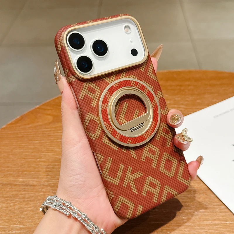 

Для iPhone 16 17 Pro Max магнитный чехол ELVEV со звездным узором из искусственной кожи, жесткий ПК, съемный кронштейн, чехол для телефона