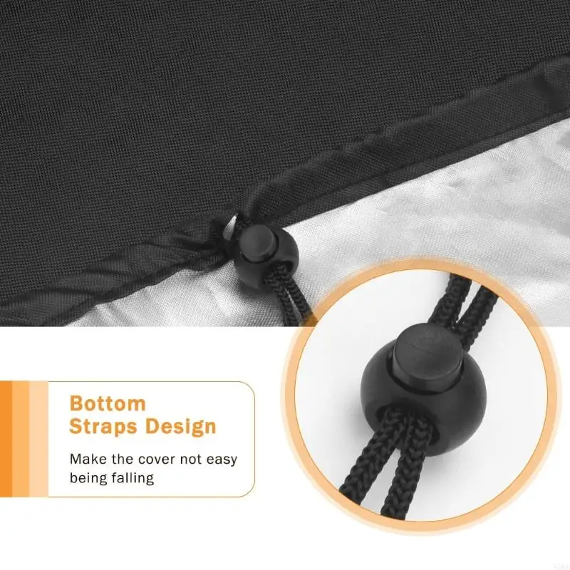 Premium 420D Fabric Gas Stove Cover Waterproof Dustproof for Outdoor Use with Secure Straps Heavy Duty Design 55KF