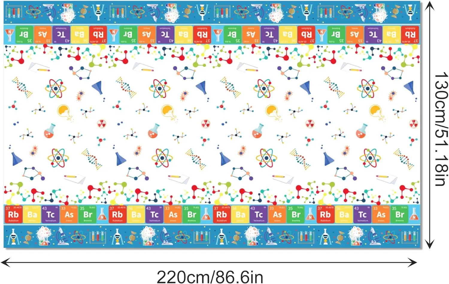 1 Pcs  Science Laboratory Plastic Tablecloth 54 x 87 Inch  for Science Party Decoration