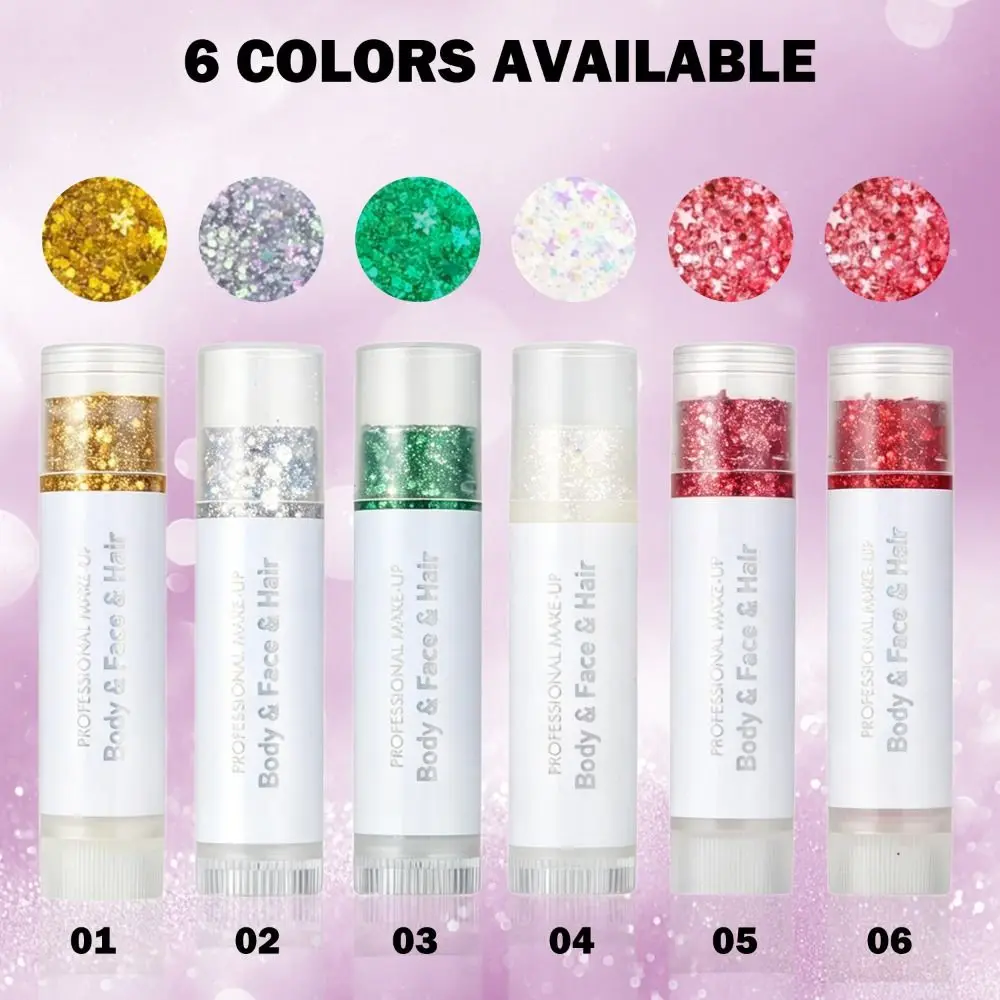 Long-Lasting Shine Body and Facial Glitter Mermaid Shimmer Sequins Gel Glitter Stick Thick Festive Body Art Painting
