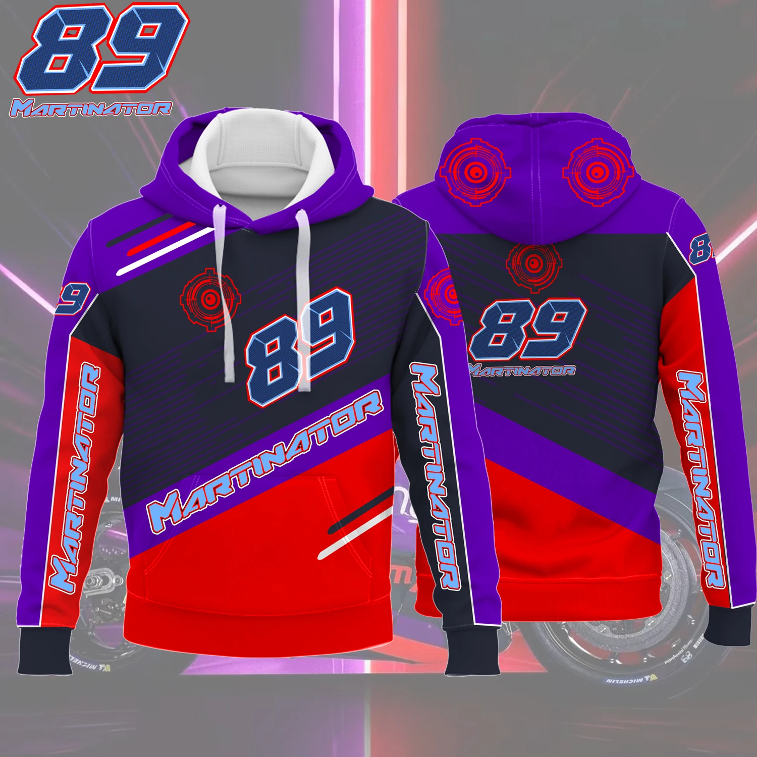 New 2024 Motorcycle Race 89 Driver Jorge Martin Creative Hoodie for Extreme Sports Track Enthusiasts Fans Hoodie